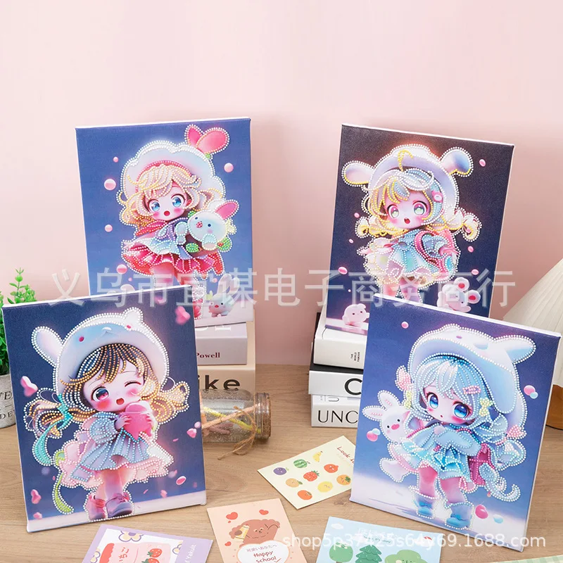 

Luminous Diamond Painting Kits Hanging Pendant anime Diamond Art Hanging Sign DIY Crystal Wreath Ornaments for Home Decor Gift