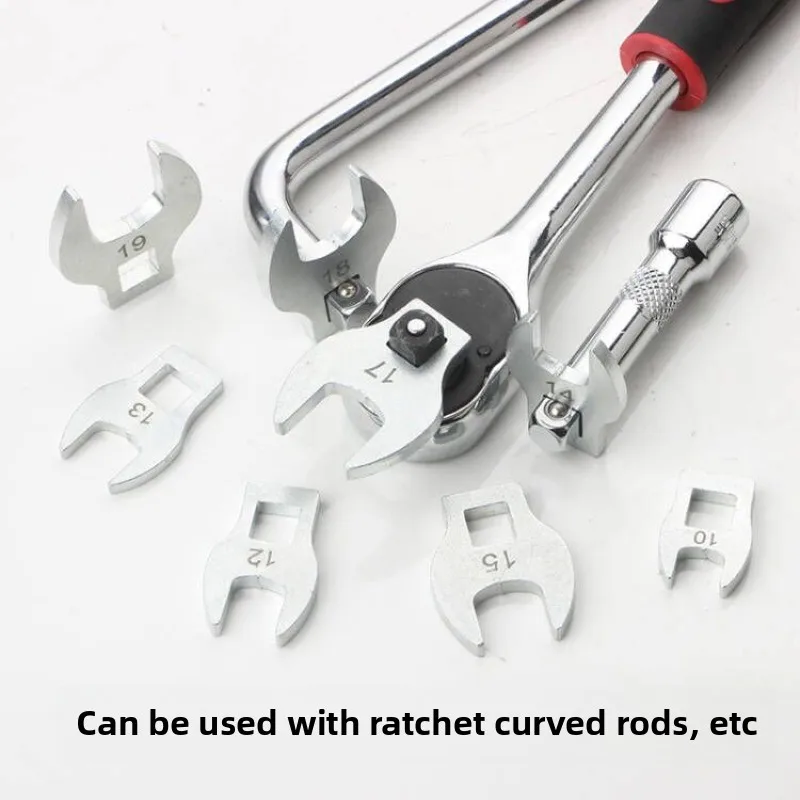3/8Inch Drive Crowfoot Horn Wrench 10 To 22mm Metric Foot Open End Spanner for Torque Bullhorn Wrenches Keys Set 9/11 Pcs
