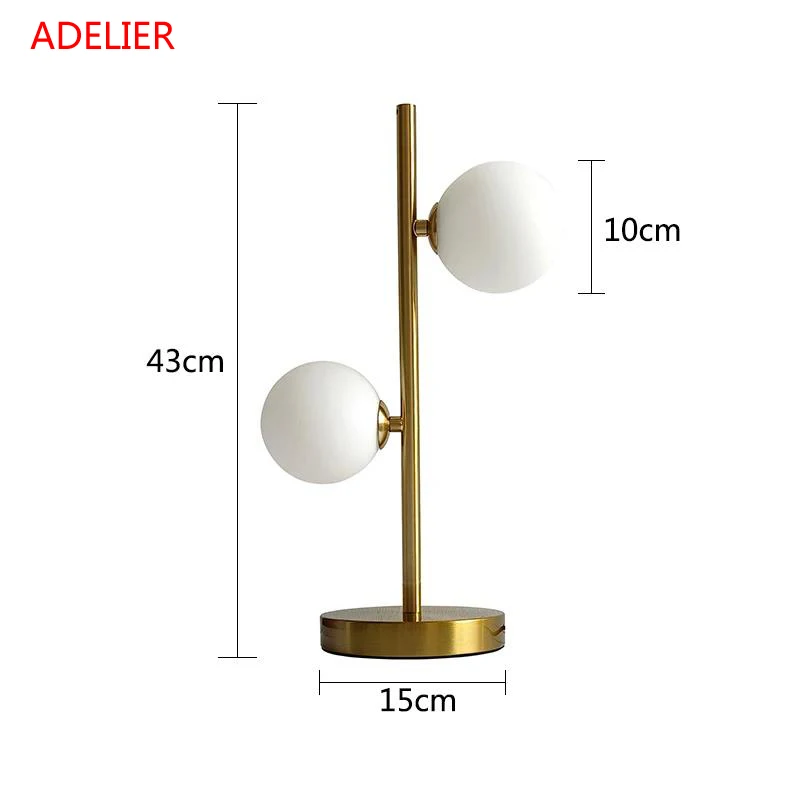 Table Lamp Simple White Glass Ball Table Lamps Nordic Creative Bedroom Bedside Desk lamp