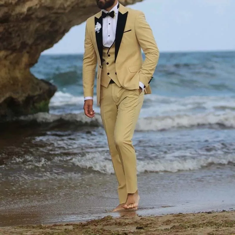 

Latest Design Wedding Men Suit Summer Slim Fit Groom Tuxedo For Wedding Custom Costume Homme Mariage 3 Piece (Jacket+Pants+Vest)