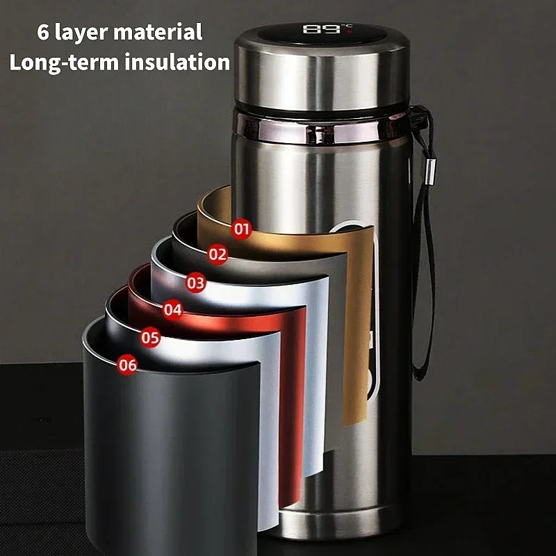LED Thermos 304 Stainless Steel Bottle with Temperature Display Tea Water Bottle Vacuum Flask Portable Cups water bottle,thermal mug,stainless steel thermos bottle,thermal water bottle,stainless steel water bottle,stainless steel cup,stainless steel thermos cup,stainless steel thermal container
