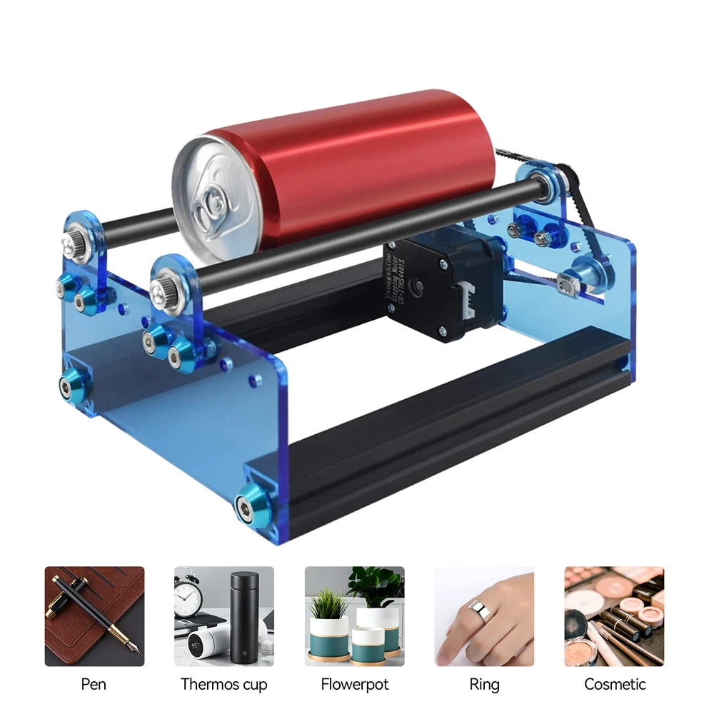 3D Printer Laser Engraving machine Y-axis Co2 Laser Rotary Roller Engraving Module For Engraving Cylindrical Object Cans