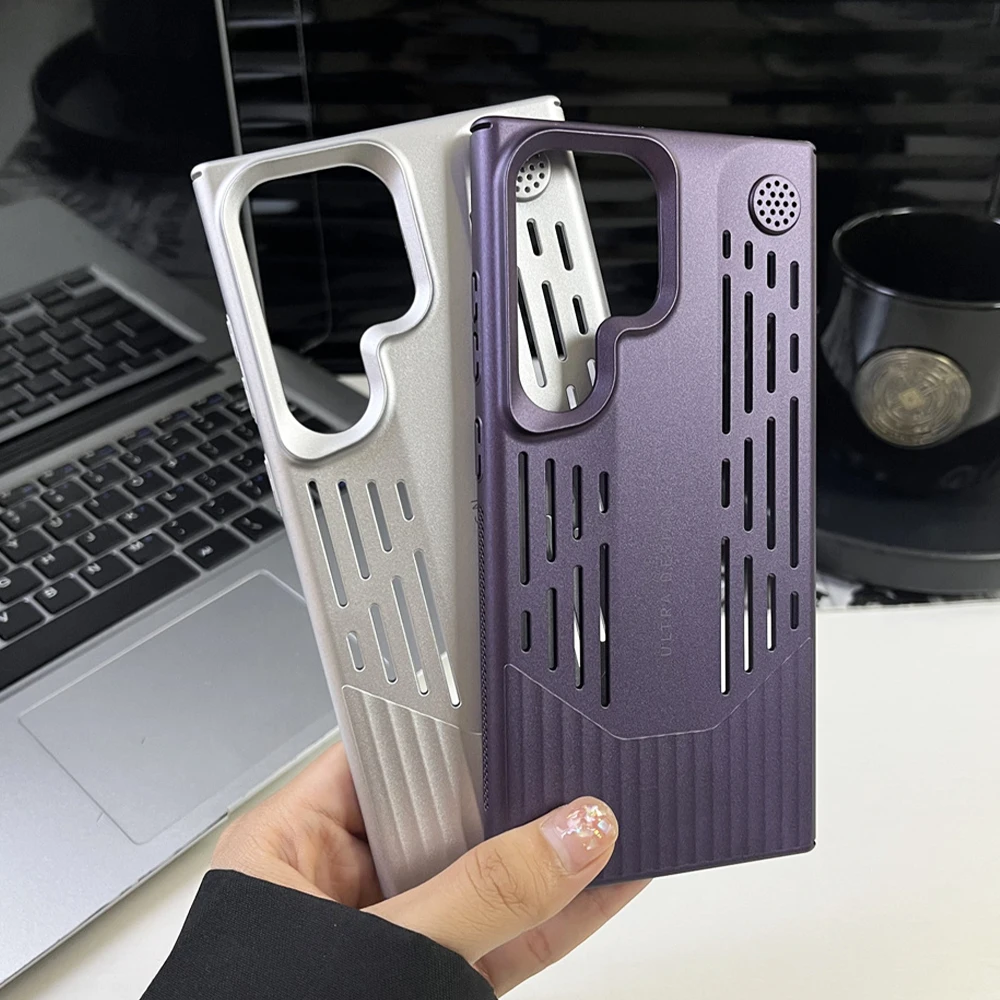 Luxurious Metallic Heat-Dissipating Shockproof Phone Case with Blade Design