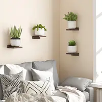 4-Pack Small Floating Shelves for Wall, Wood Shelf 5 Inch Display Ledges Room Decor, Mini with 2 Types of Installation 2