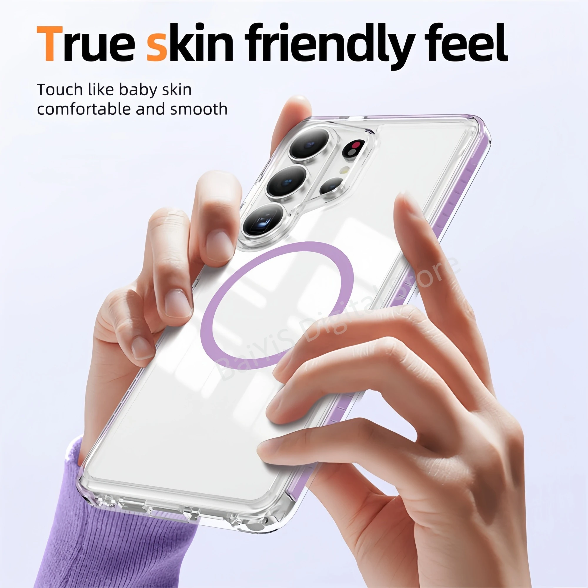 Transparent Anti-Yellow Silicone Protective Phone Case with Anti-Slip Grip