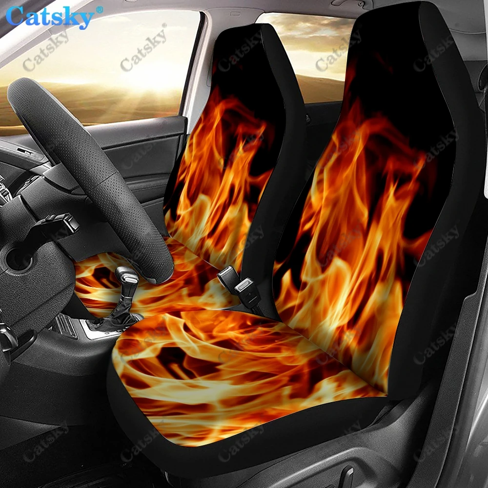 Custom Red Hot Fire Flames Car Front Seat Decor Cover Car Accessories Seat  Covers, Pack of 2 Universal Front Seat Protect Cover - AliExpress