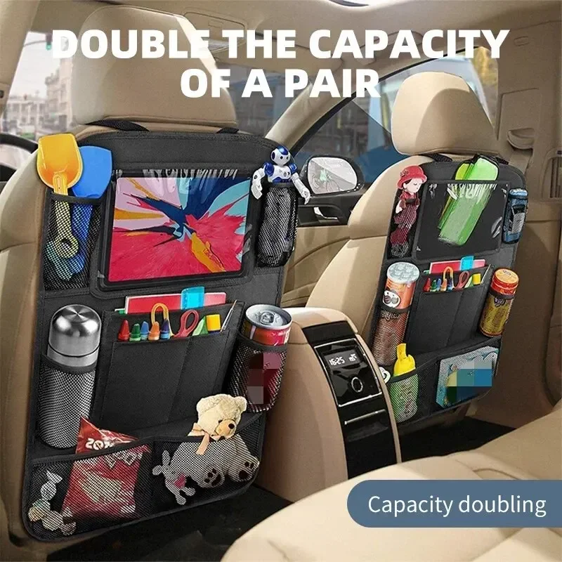 Car Seat Back Storage Bag Anti-kick Car Interior Accessories Storage Bag Simple Oxford Material Snack Toy
