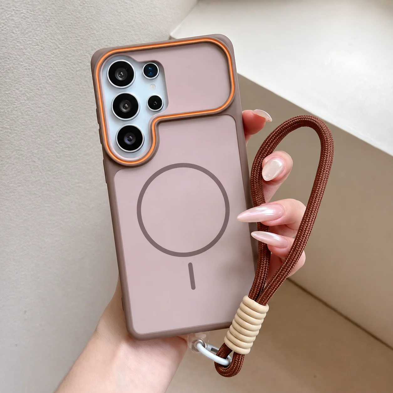 Portable Shock-Resistant Magnetic Phone Case with Lanyard - Protective Back Cover