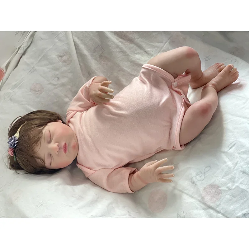 

NPK 19inch Reborn Baby Doll Popular Laura Newborn Sleeping Baby 3D Skin Hand Painting Detailed Veins Bebe Reborn Doll