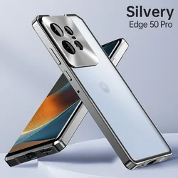 Luxury Matte Metal Case with Enhanced Protection - Sleek Frame and Durable Back Cover for Motorola Edge 60 Fusion (Silver)