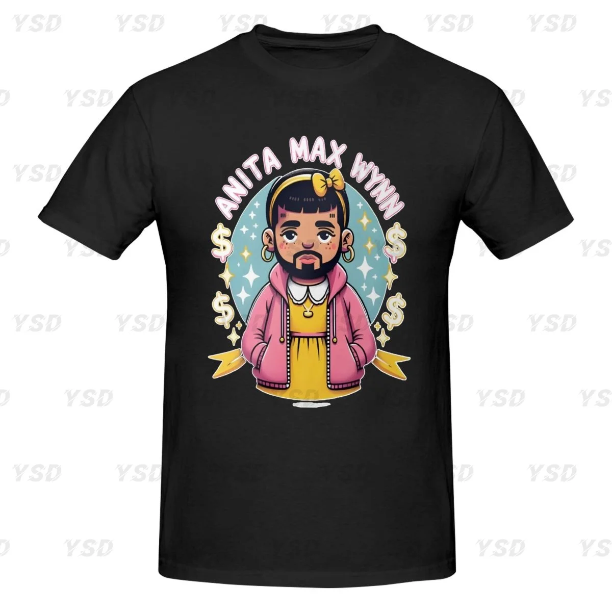 

Anita Max Wynn Cartoon Men's tight fitting sports T-shirt, Breathable, Oversized print Tee shirt