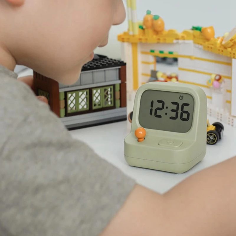 Retro Mini Handheld Game Machine Alarm Clock Kids Cute Digital Clock Multi Function Countdown Snooze Desk Table Clock Durable 4