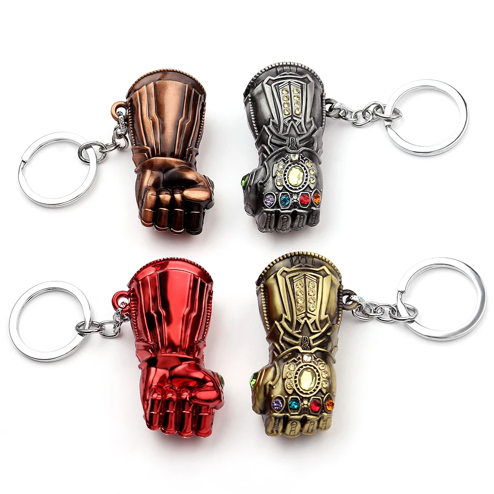 

Marvel Avengers Thanos Fist Gloves Keychain Alloy Gauntlet Thanos Figure Bottle Opener Pendant Key Ring Accessories Jewelry