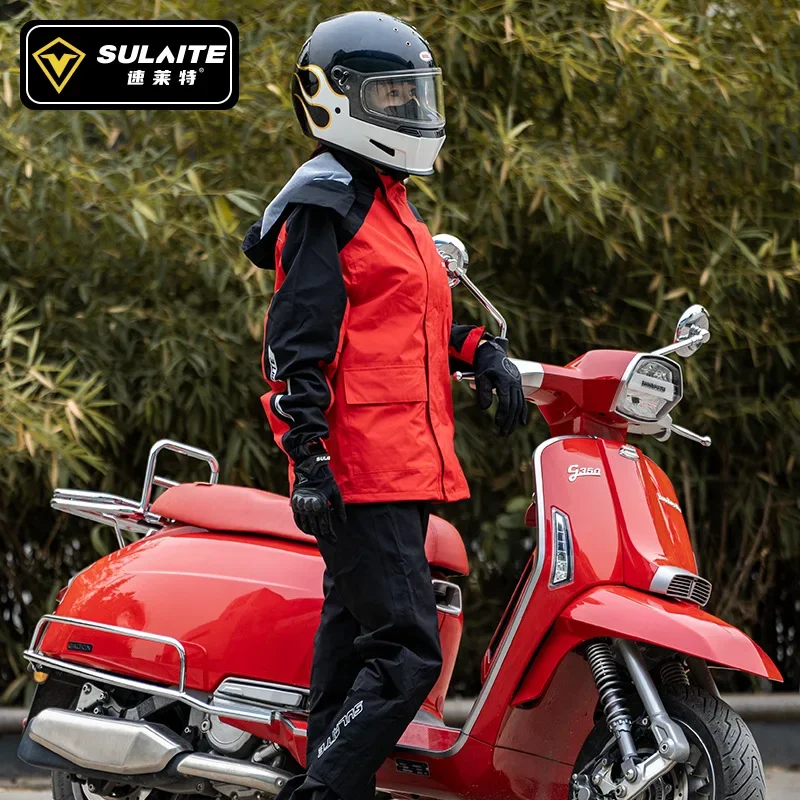 Raincoat Rain Pants Suit Motorcycle Split Body Rainstorm Proof Adult Take Away Electric Bicycle Reflective Riding Poncho