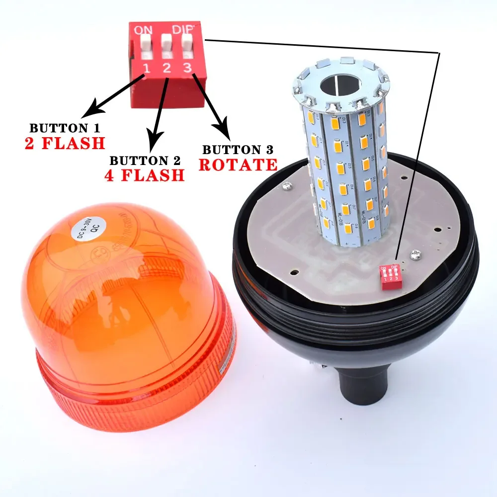 Lampe LED Clignotante D'avertissement Henglong - Pour Camion-citerne RC 1/16 - Neuf