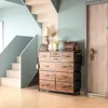 10 Drawer Dresser, Chest of Drawers for Bedroom with Side Pockets and Hooks, PU Sturdy Steel Frame, Organizer, Closet (White) 5