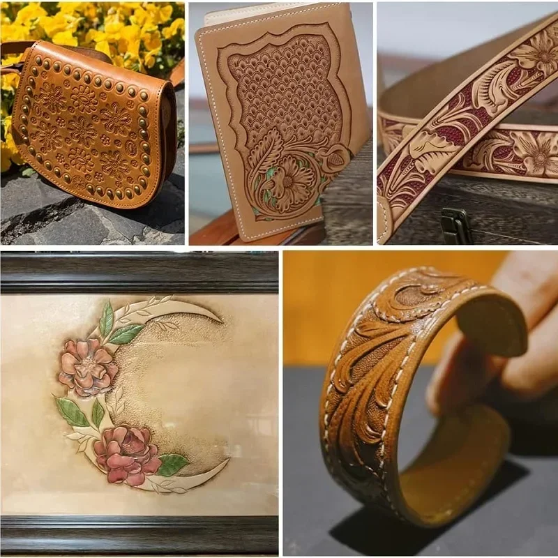 Leather Carving Printing Tools Hand Molding Punch Tool Stamp Metal Stamping Working Heat Leather Craft Professional Stamping DIY