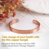 ARADOO Minimalist Design Magnetic Copper Bracelet Cuff Elegant Pure Copper Bangle Bracelets for Men & Women Jewelry Gifts 3