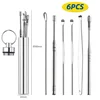 Ear Cleaner Ear Wax Remover Cleaning Kit Pickers Pick Earwax Curette Spoon Care Removal Tool for Baby Adults Ear Care Set 6-8Pcs 6
