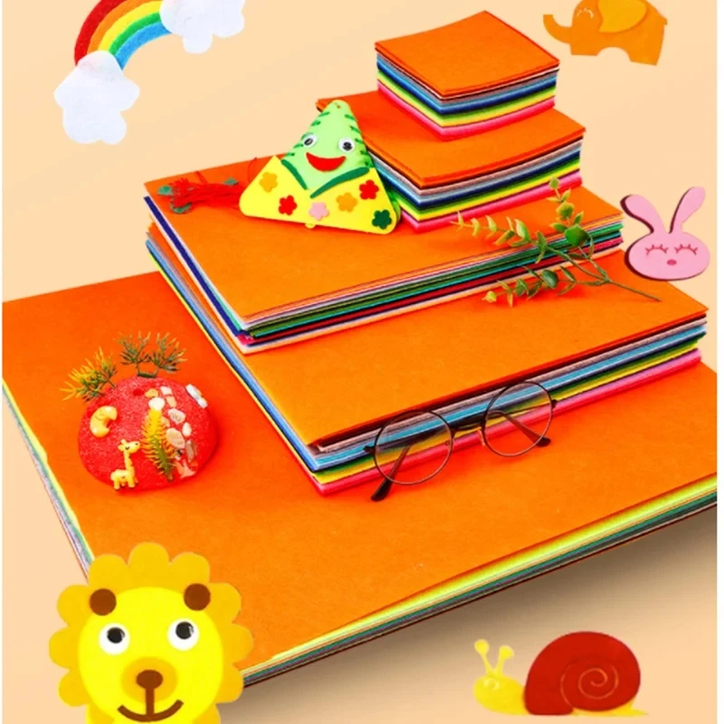 Description Picture 2 of item10*10/20*20/15*15*/20*30 40Sheets New Felt Cloth Non-woven Fabric Sewing Patchwork Needlework Material For DIY Dolls Crafts Toys