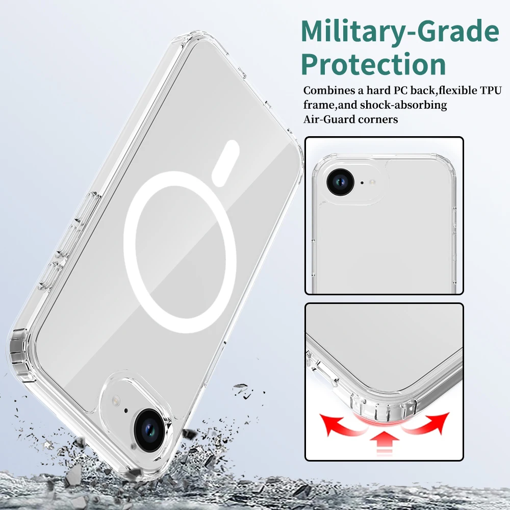 Crystal Clear MagSafe Compatible Phone Case - Premium Accessory Cover