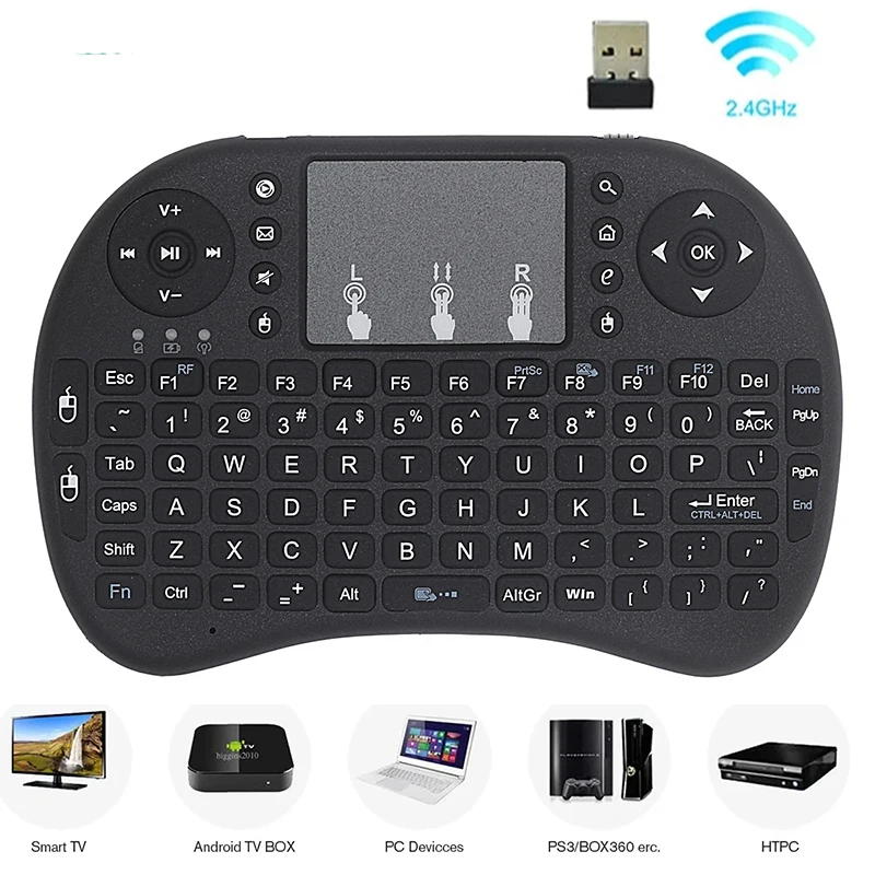 Compact Wireless Keyboard & Touchpad with Mouse Functionality