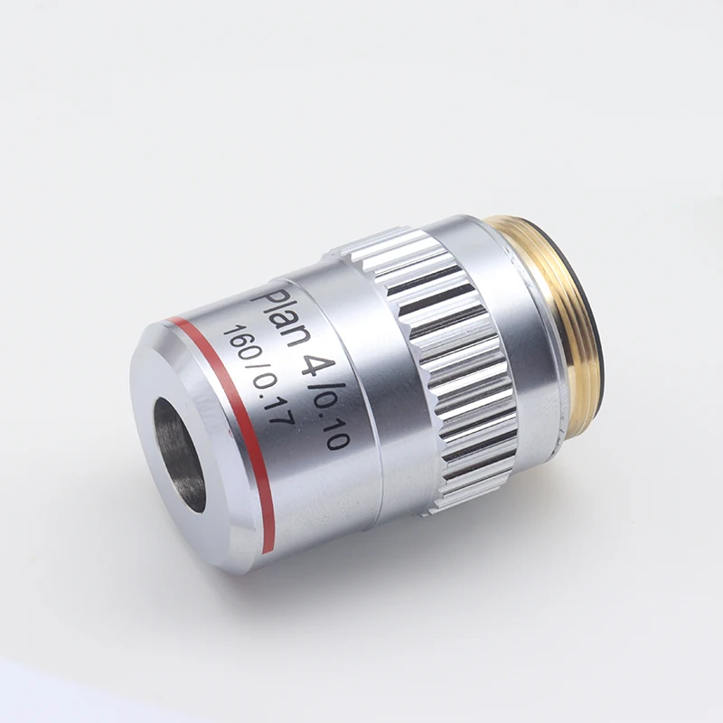 4x Plan Microscope Achromatic Objective lens Biological Microscope Lens parts DIN160 0.1mm microscope objective lens