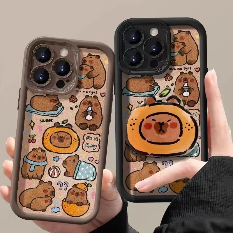 Capybara Grip Tok Holder Cartoon Multistep Soft Phone Case