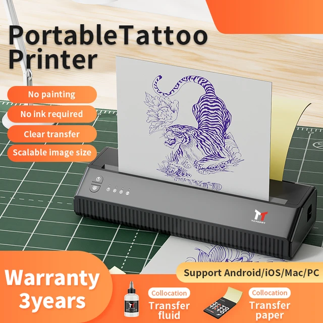 MHT-P8009 Bluetooth Tattoo printer Pattern Printer Mini Thermal tattoo  transfer stencil machine bluetooth stencil tattoo printer - AliExpress