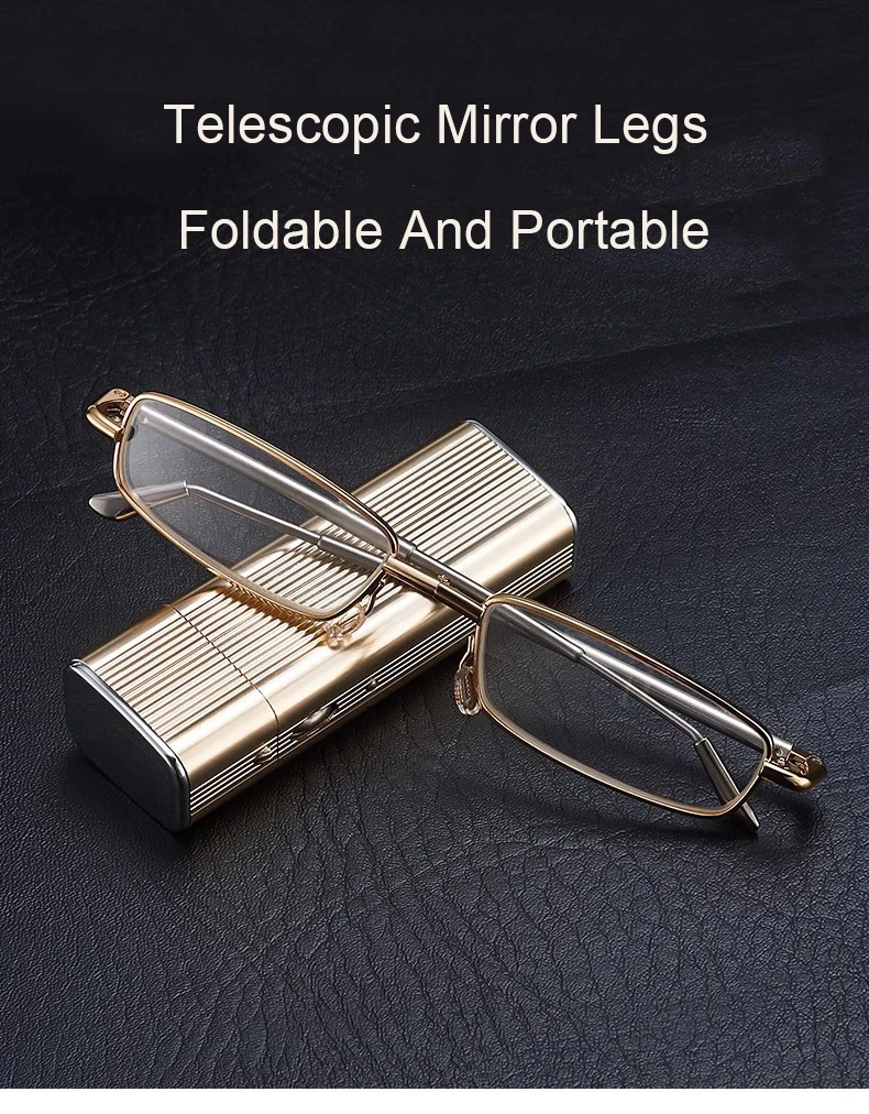 Neue Herren-Lesebrille, modisch, hochauflösend, ultraleicht, praktisch, faltbar, Retro-Vintage-Lesebrille 812 – Detail 3