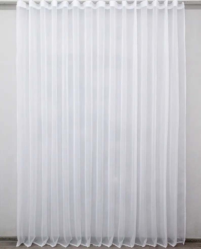 Elegant Sheer Curtain Panels, Tulle Window Treatment Set, Living Room Decoration image 4