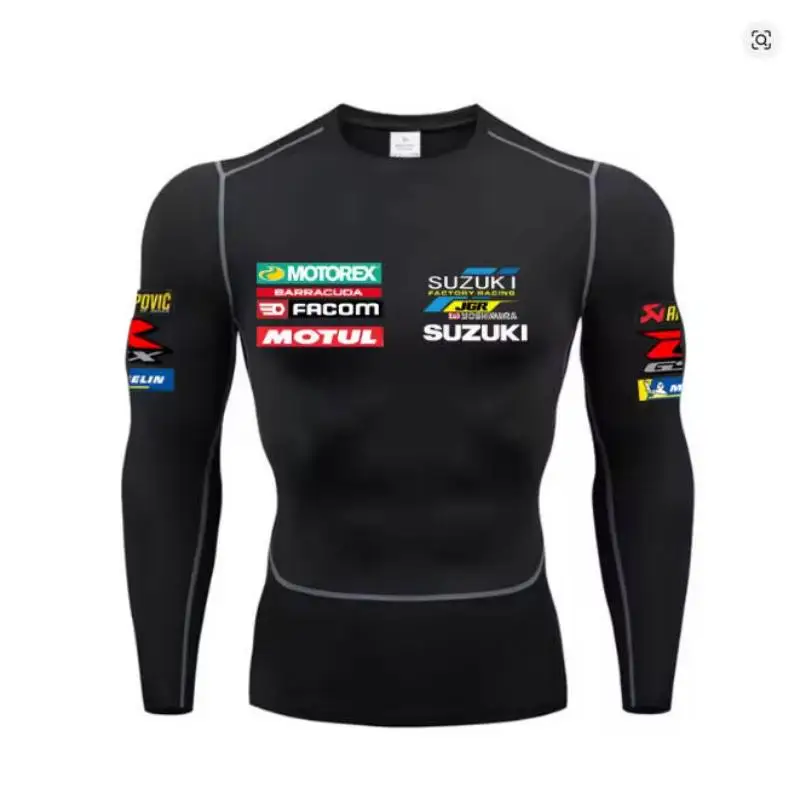 Suzuki Camiseta ajustada para hombre, ciclismo al aire libre