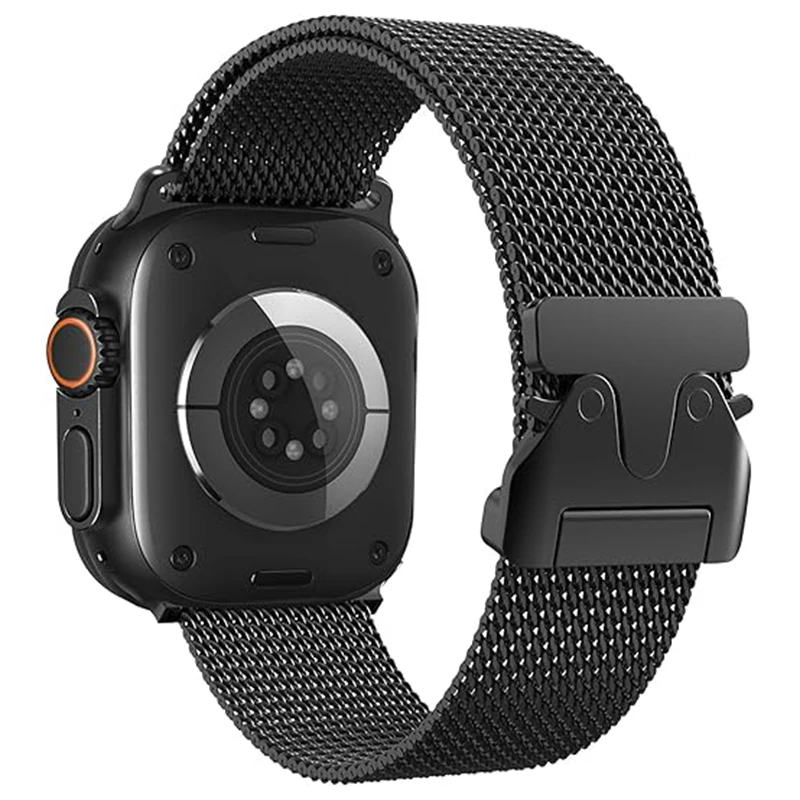 Pasek Milanese Loop do Apple Watch Band Ultra 3 2 49mm 46 45 44 41 38 42 Metalowy ze stali nierdzewnej do iWatch Series 11 10 9 8 7 6