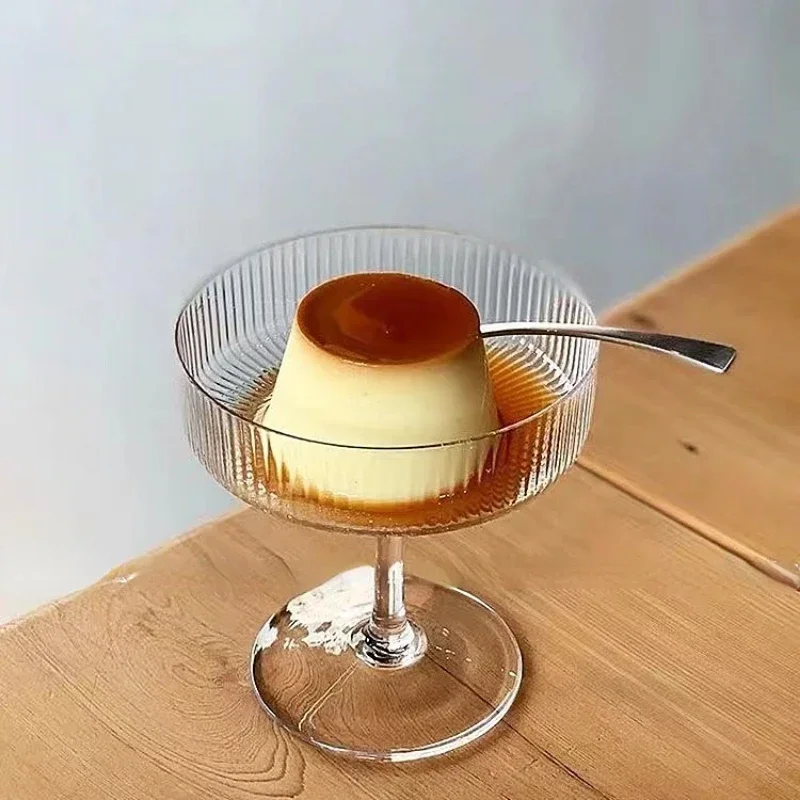 Nordic Phnom Penh Glass Ice Cream Cup Yogurt Goblet Wine Glasses Dessert Champagne Cup Kawaii Snack Bowl Drinkware
