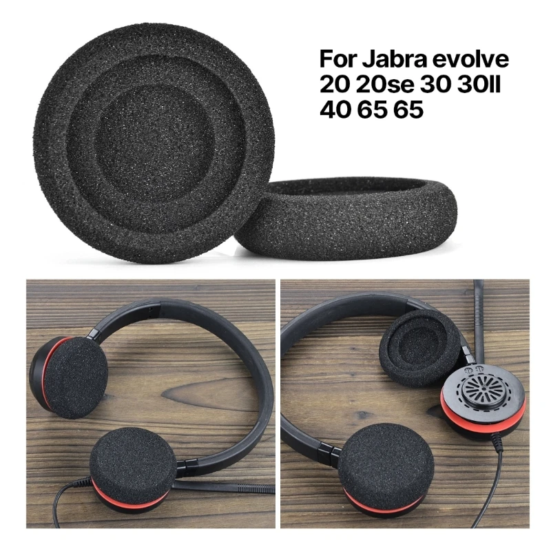 

Thicker Ear Pads Cushions for Evolve 20 20se Headset Breathable Ear pads Improve Sound Quality Comfort Sponge Earcups 95AF