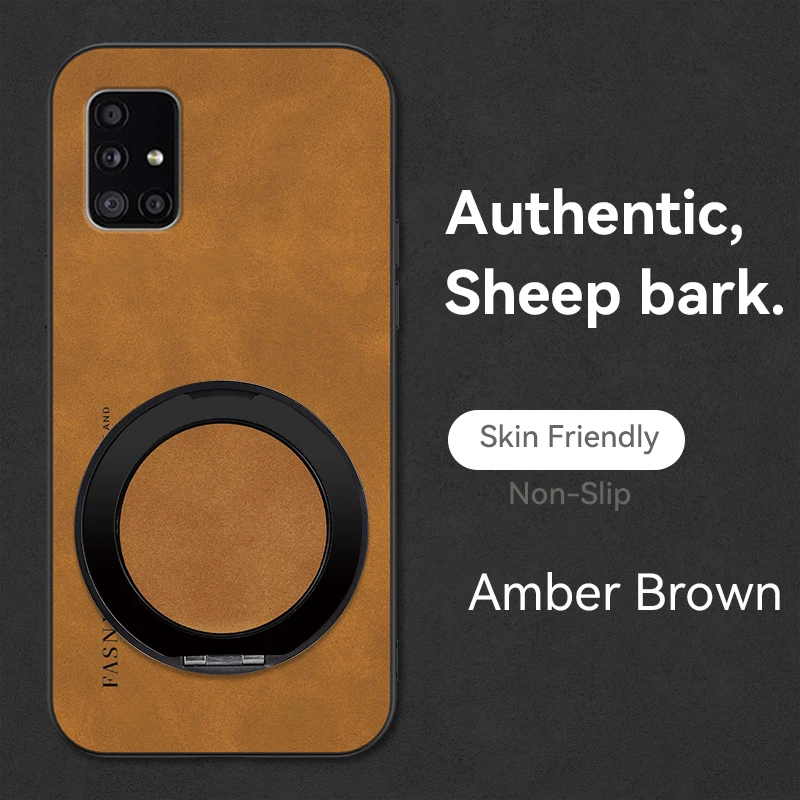 Sheepskin Leather 360° Rotating Holder Case