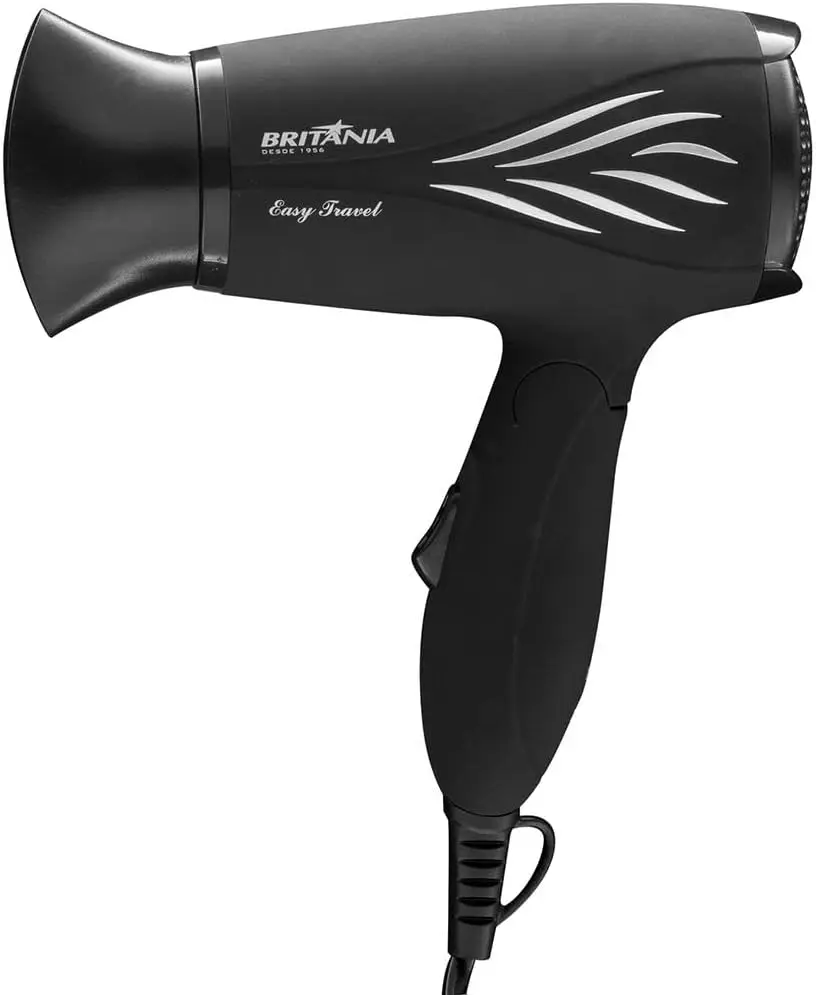 Secador de cabelo Easy Travel, 800W, Preto, Bivolt