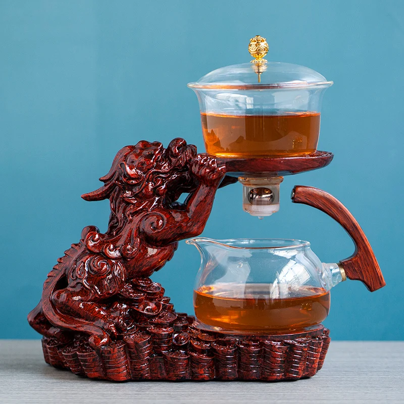 Magnetische theepot, semi-automatische theeservies, hoge borosilicaatglas glazen magnetische theepot met infuser, 300ml 460ml magische theepot