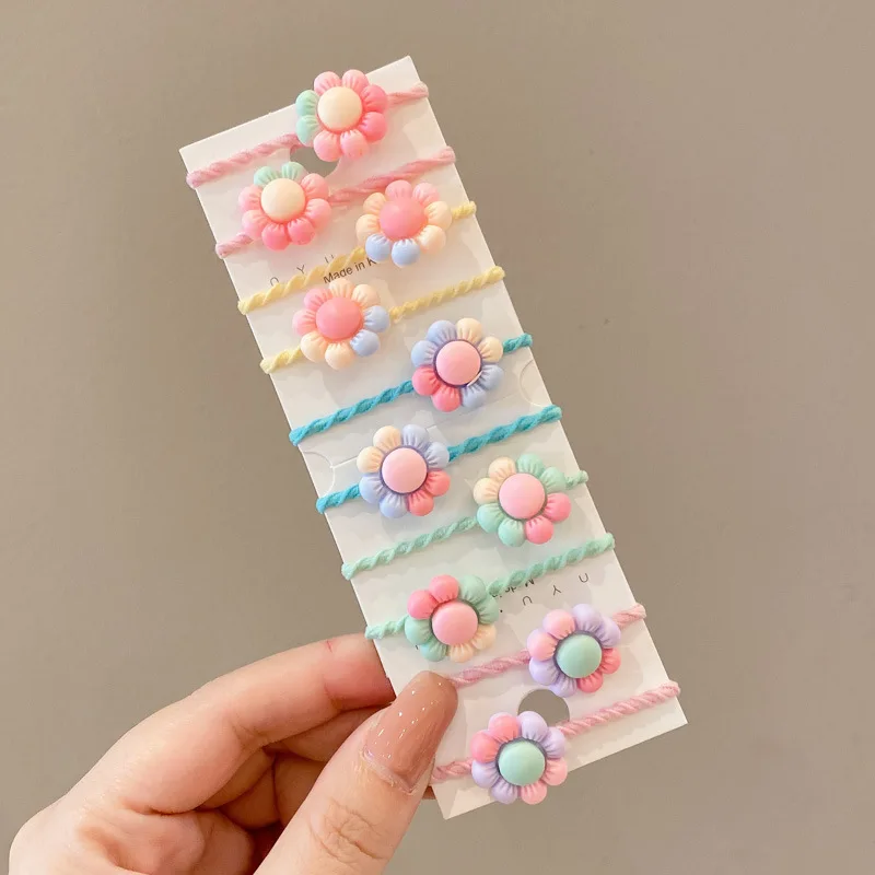 10 Piece/set Elastic Hair Bands For Girls Hair Accessories Children Ties Ring Head Rope Kids Cartoon Rubber Bands
