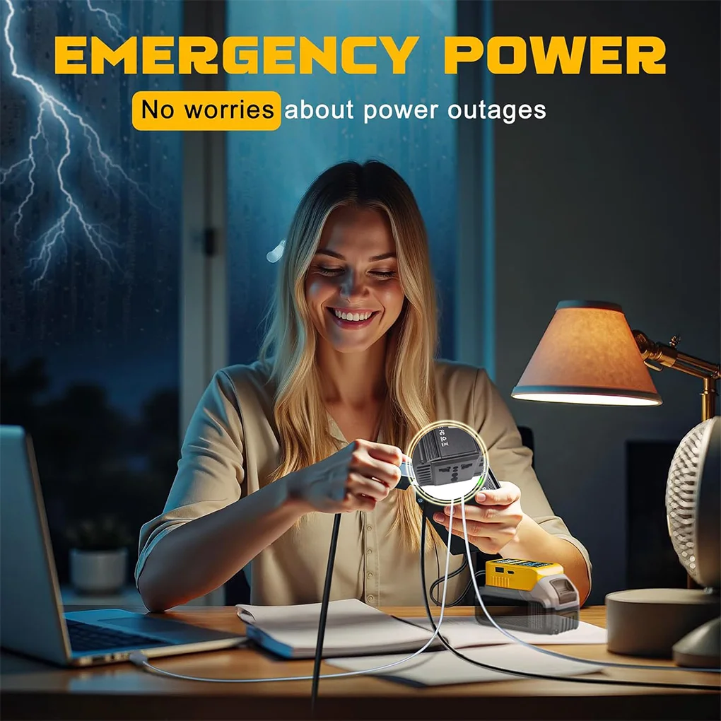 300W Car Power Inverter For Makita/Dewalt/Milwaukee Outdoor Inverter AC220V/DC18V Power Station Generator USB Inverter Adaptor