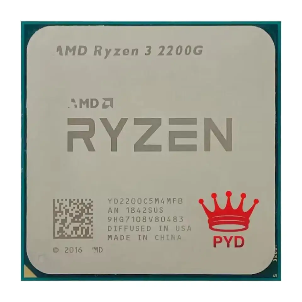 CPU Processor Ryzen 3 2200G R3 2200G 3.5 GHz Quad-Core Quad-Thread CPU Processor YD2200C5M4MFB Socket AM4