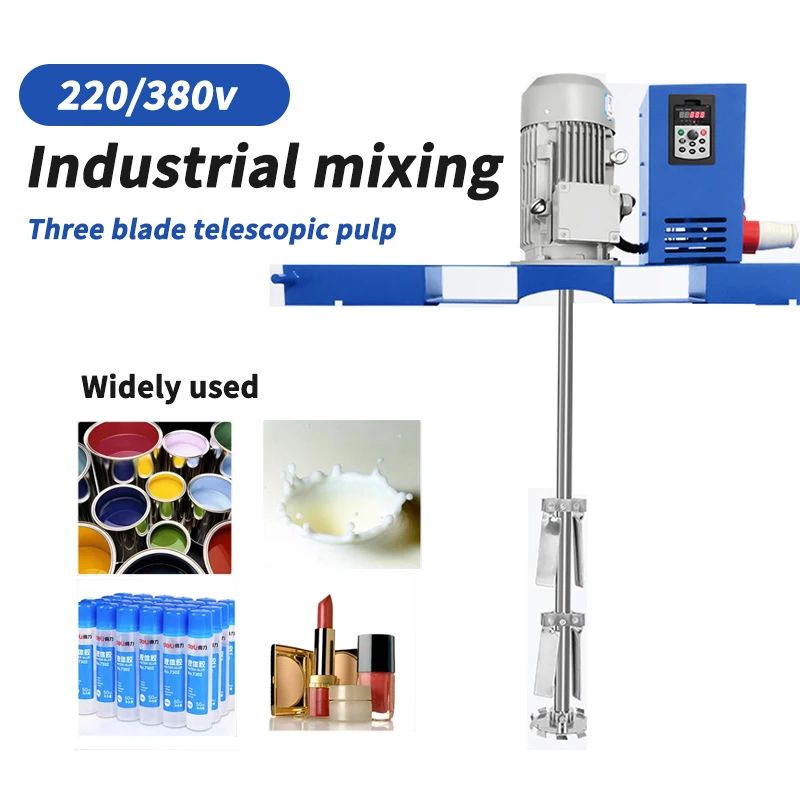 

ATT Electric Mixer Machine IBC Ton Barrel High / Low Speed Stirrer Adjustable Material Mixing Equipment 1000L Vertical Blender