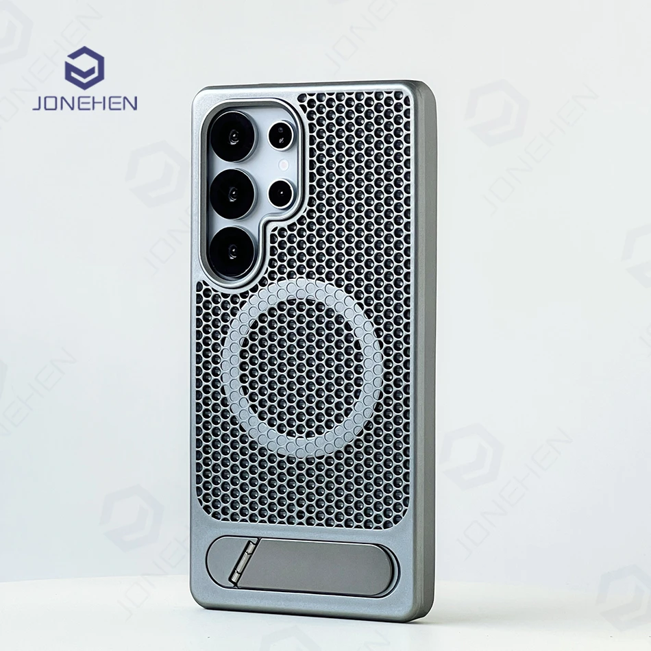 MagSafe Honeycomb Mesh Cooling Case with Alloy Lens Bracket and Wireless Charging Matte Cover