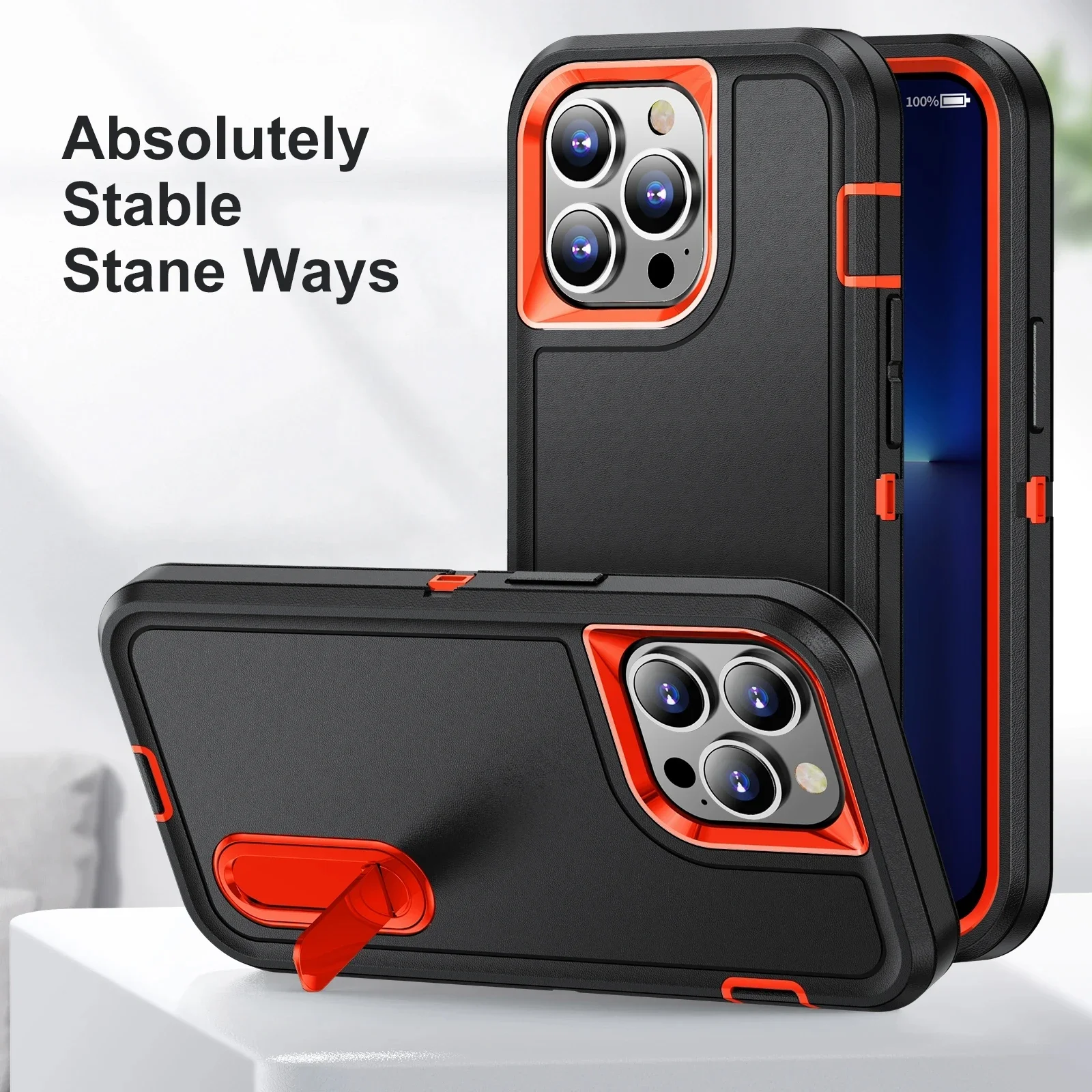 Hybrid Heavy Duty Armor for IPhone 16 15 14 13 12 11 XR XS Pro Max 7 8 Plus 3IN1 Otter Case Box Hard Full Protection Cover_voghion.com