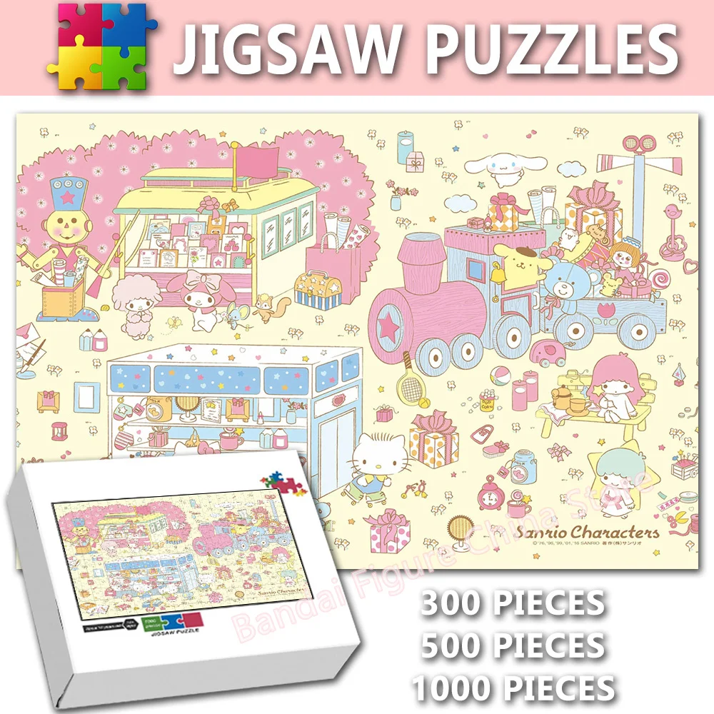 Sanrio Characters Print Jigsaw Puzzles Hellokitty Mymelody Kuromi 300/500/1000 Print Puzzle Decompression Interactive Toys держатель для фотокарт nct x sanrio characters брелок для ключей набор фотокарт