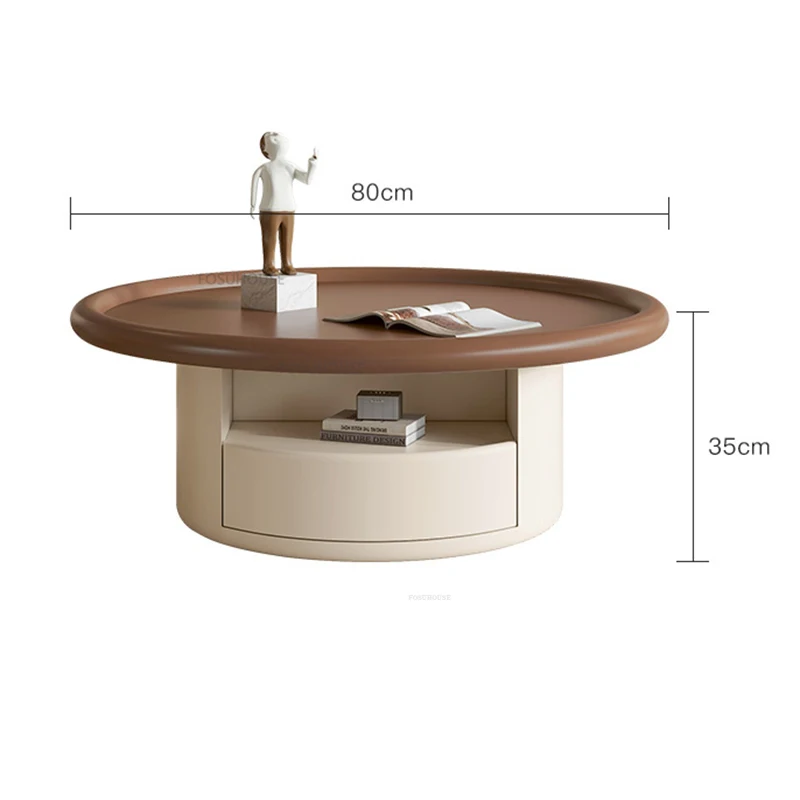 Nordic Solid Wood Coffee Tables for Caf&eacute; Furniture Side Table Living Room Light Luxury Cream Style Creative Upscale Tea Tables