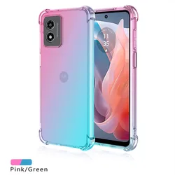 Shockproof Gradient TPU Protective Phone Case for Moto G Power 5G 2023 (Pink Green)