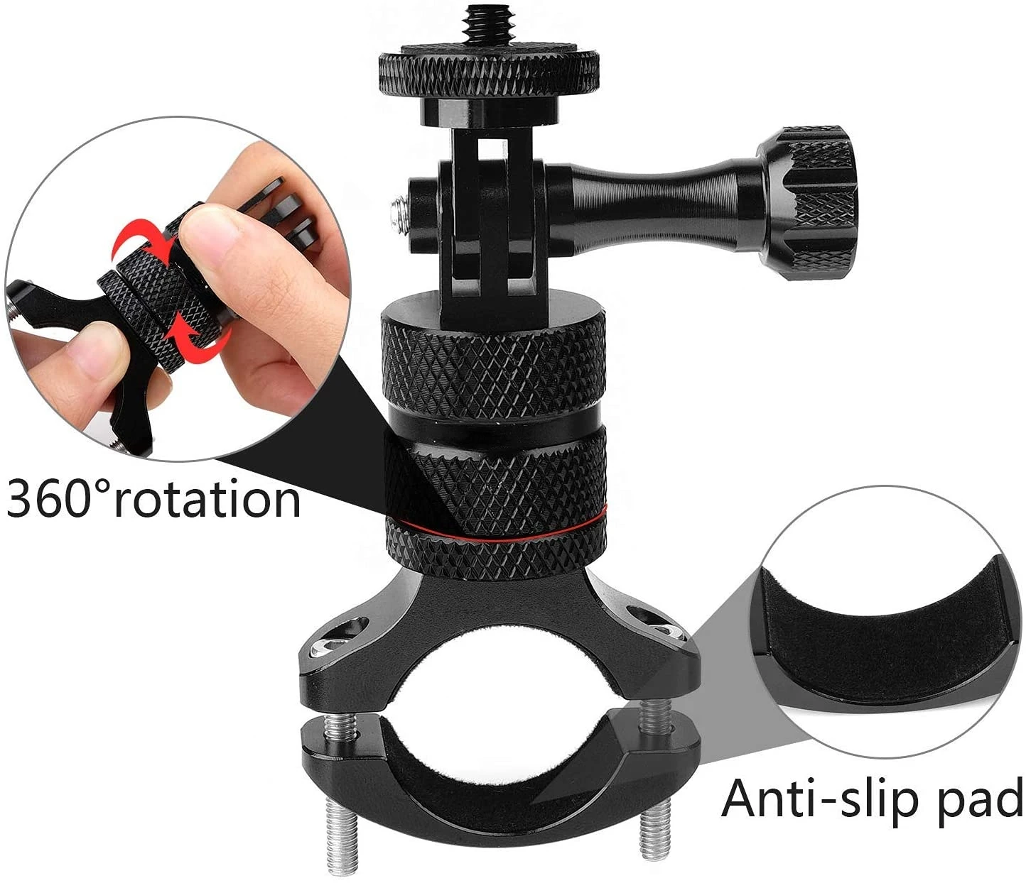 Support vélo guidon GoPro rotation 360° - Noir