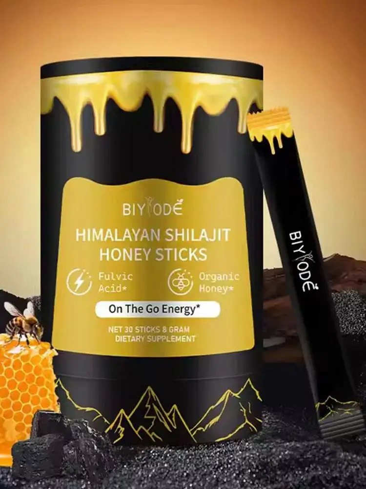 BIYDOE 30pcs Shilajit Organic Honey Amino Acid Mineral Himalayan Stick Improve Immunity Enhance Cognitive Function Boost Energy shilajit extract
