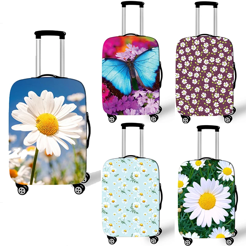 

Edelweiss / Irises / Daisy Flower Print Luggage Cover Women Trolley Case Protective Covers 18-32 Inch Anti-dust Suitcase Cover